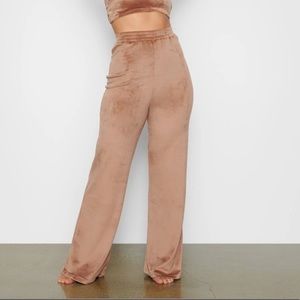 SKIMS Velour Wide Leg Pants In Sienna